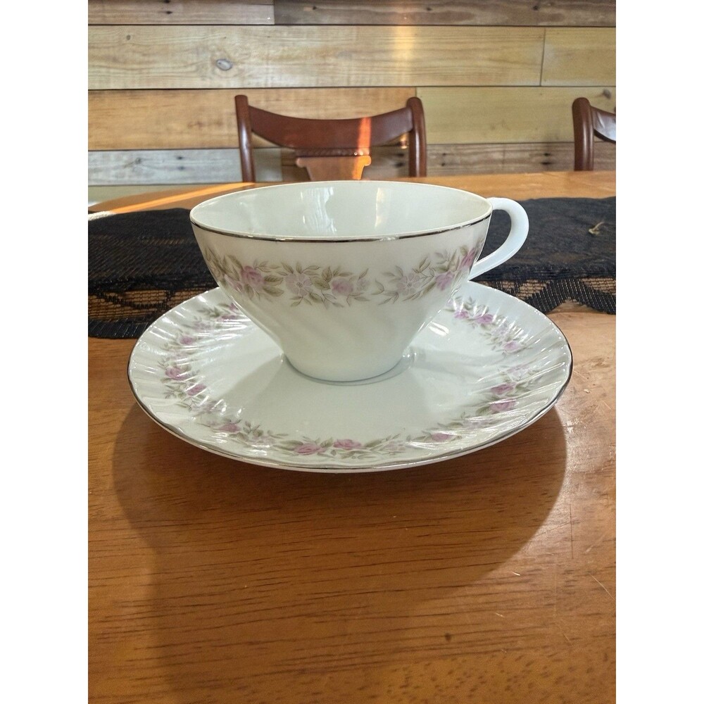 Vintage Dansico Teahouse Rose Cup & Saucer Set Fine China Japan